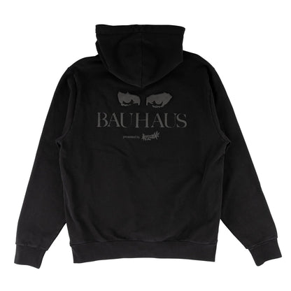 WELCOME X BAUHAUS EYES PIGMENT DYED HOODIE BLACK