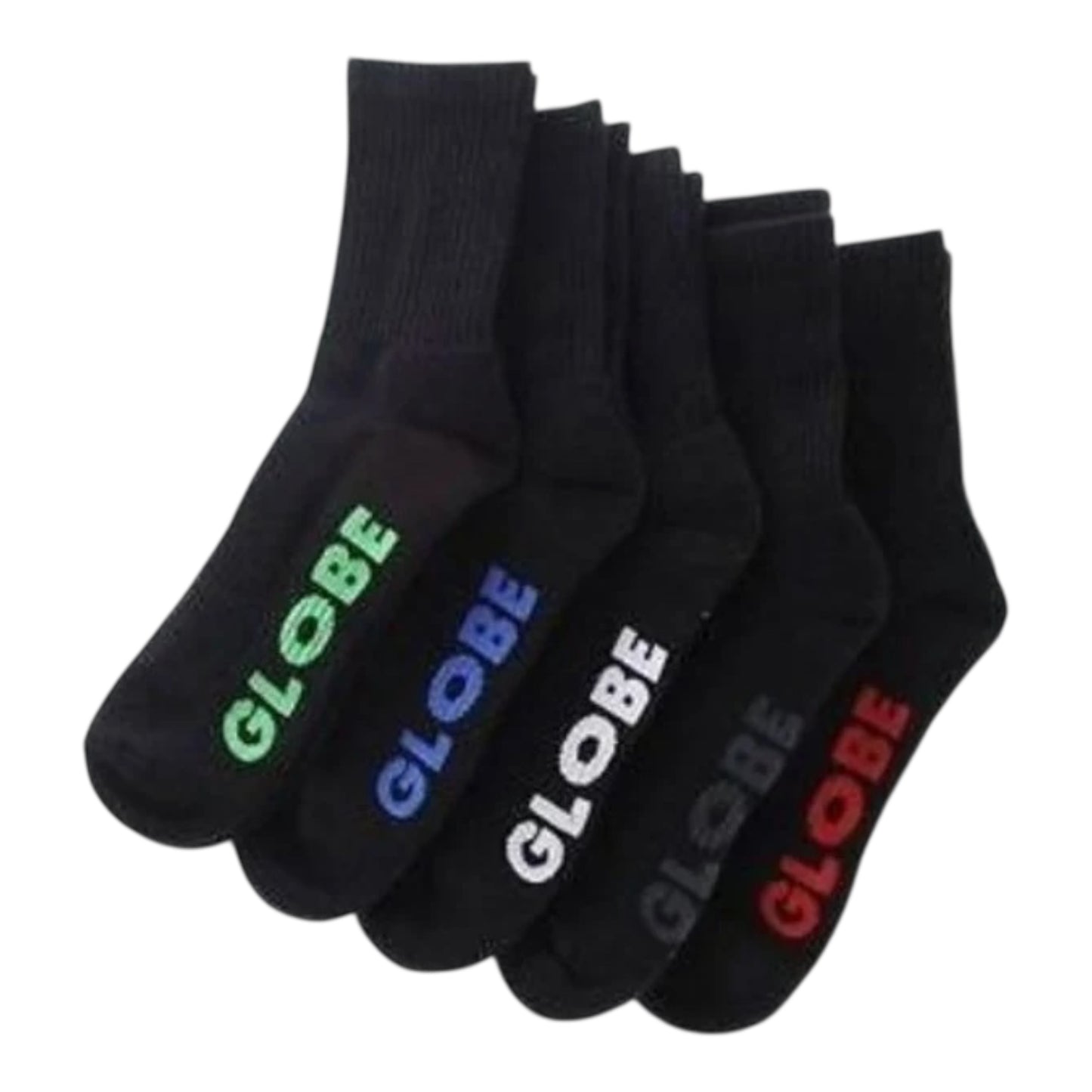 GLOBE STEALTH CREW SOCK 5 PACK BLACK