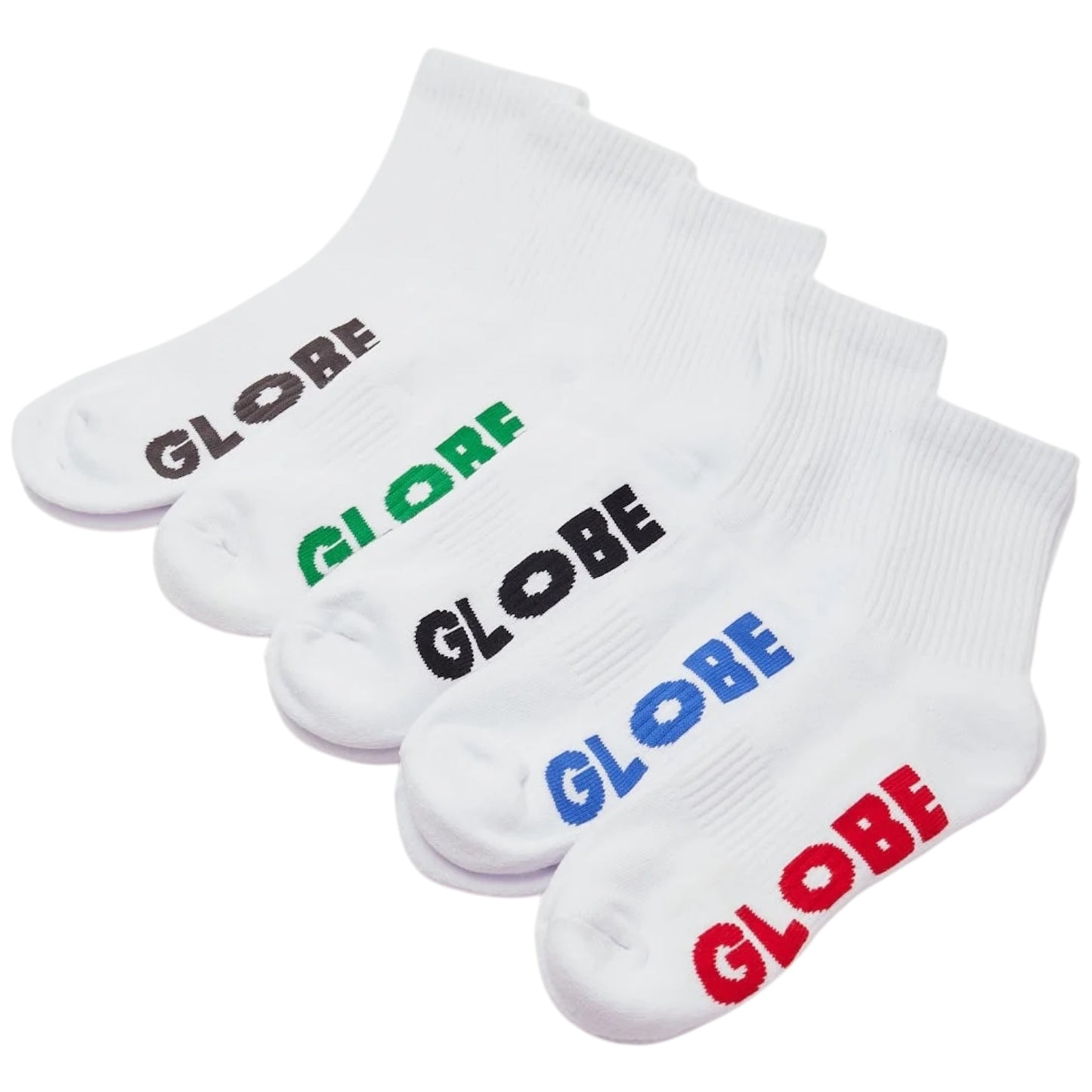 GLOBE STEALTH CREW SOCK 5 PACK WHITE