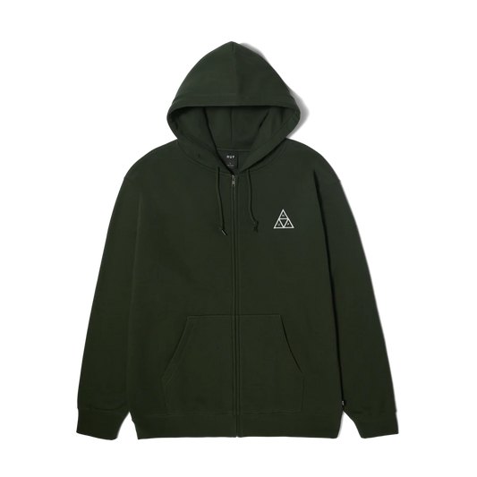 HUF SET TT FULL ZIP HOODIE HUNTER GREEN