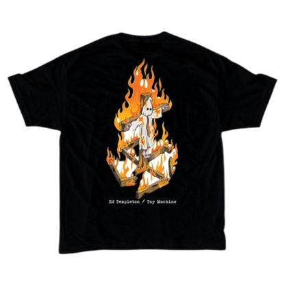 TOY MACHINE CHARRED CROSS TEE BLACK