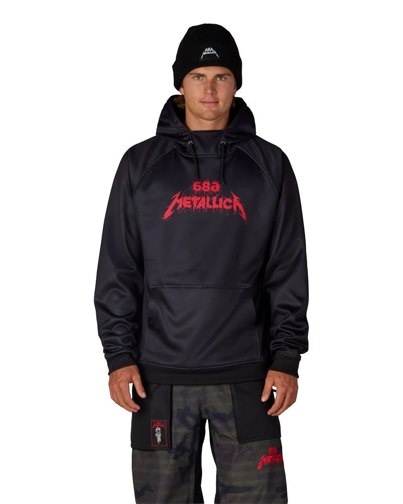 686 MENS METALLICA BONDED FLEECE PULLOVER HOODY BLACK