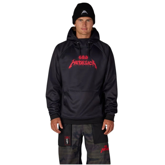 686 MENS METALLICA BONDED FLEECE PULLOVER HOODY BLACK