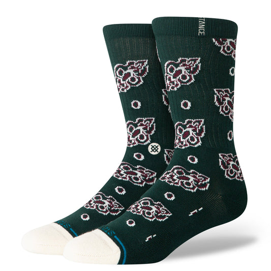 STANCE PINE BROCADE CREW SOCKS PINE