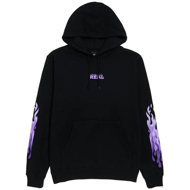 REAL FLAMES SLEEVE HOODIE BLACK