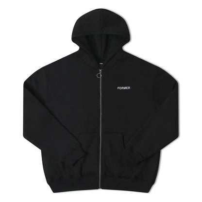 FORMER CLIPPINGS FZ HOODIE BLACK