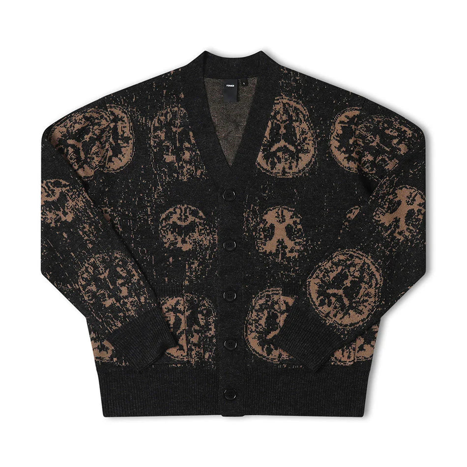 FORMER CA BRAINSCAN CARDIGAN BLACK MUSHROOM