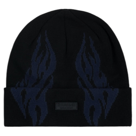 SOUVENIR X FLAMETEC JAQUARD BEANIE  BLACK