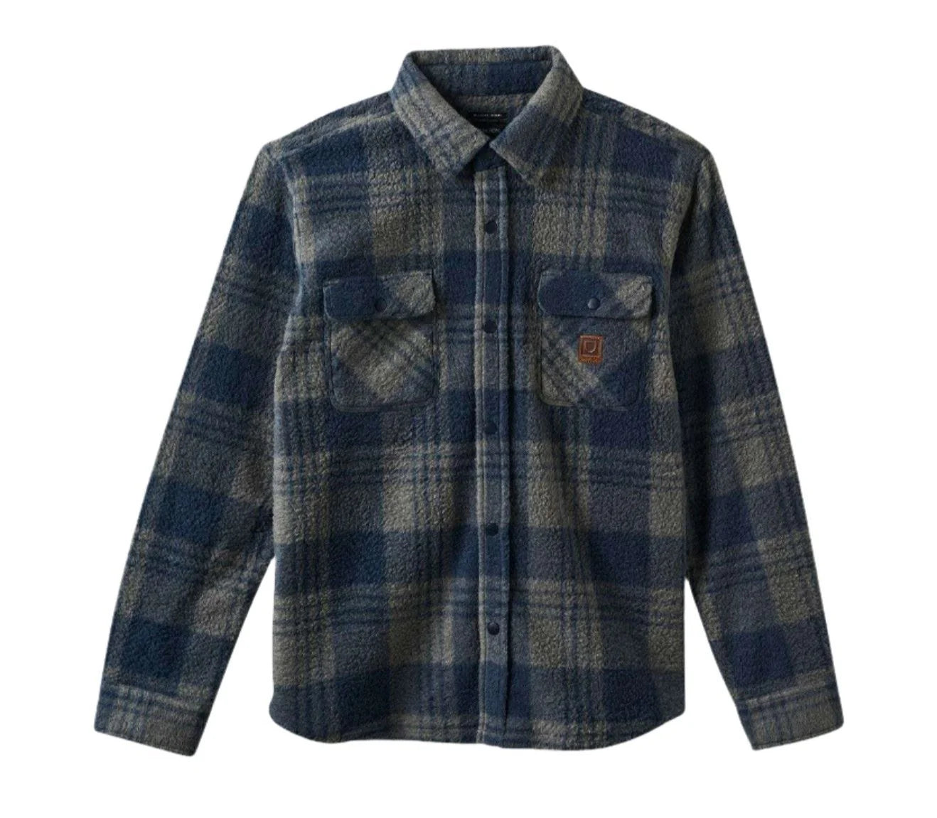 BRIXTON BOWERY ARCTIC LONGSLEEVE STRETCH FLEECE WASHED NAVY/BEIGE PLAID