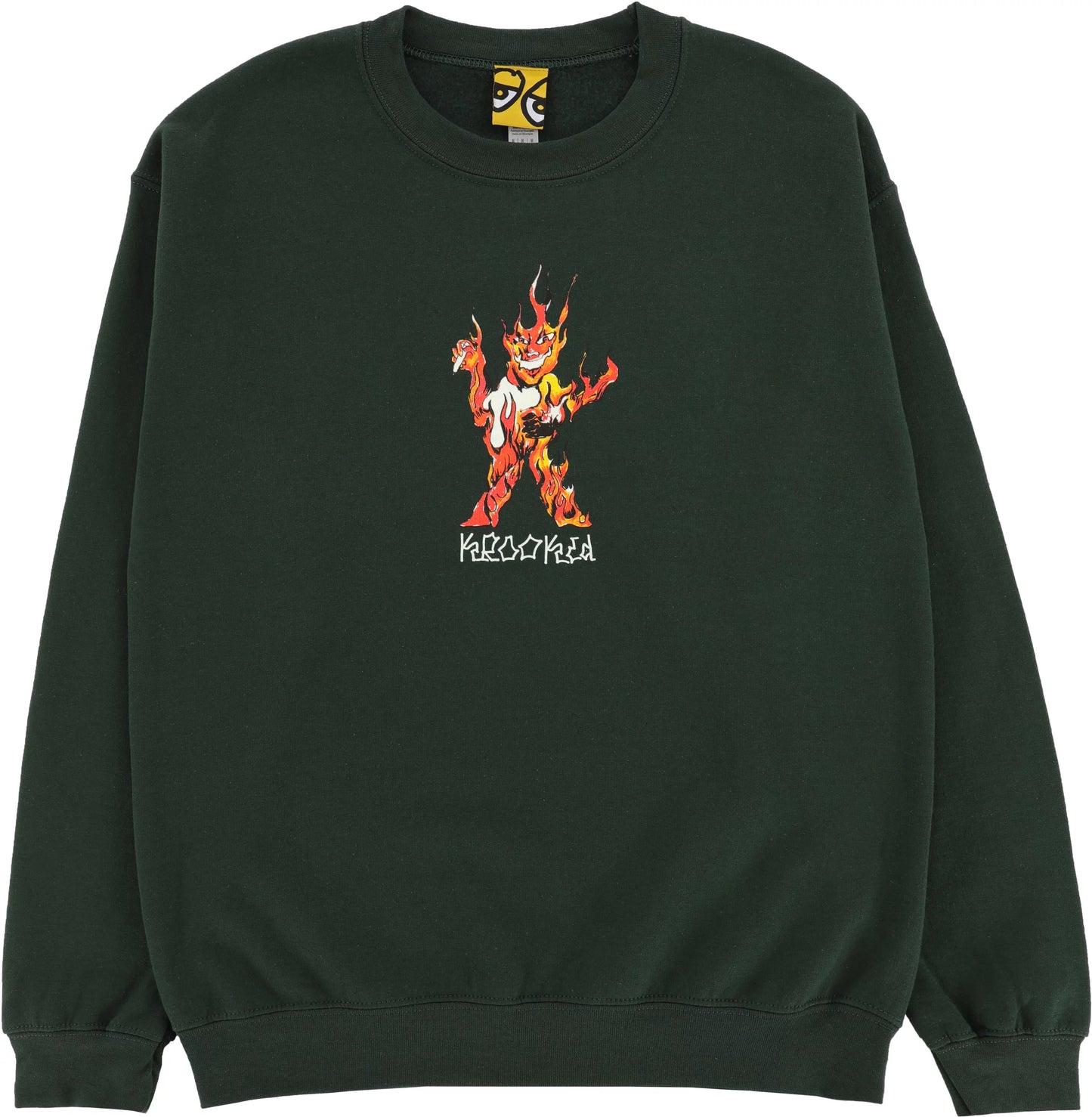 KROOKED INFERNO CREW NECK DARK GREEN