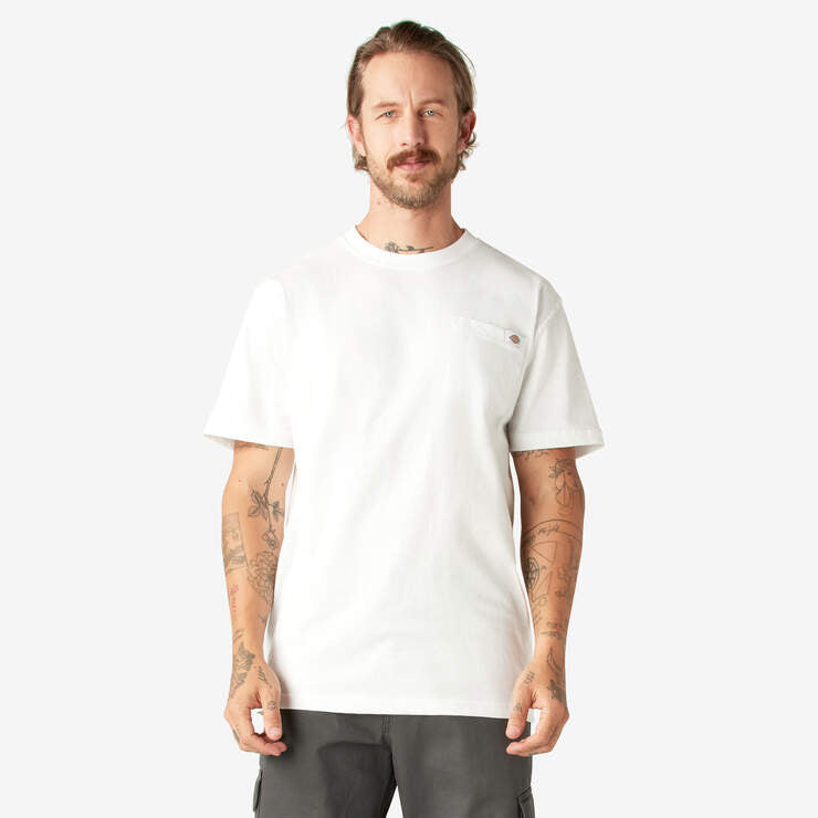 DICKIES HEAVYWEIGHT SHORT SLEEVE POCKET TEE WHITE