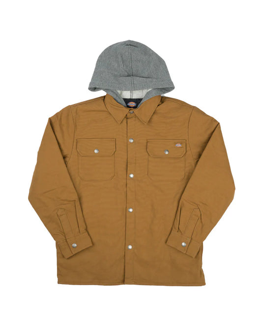 DICKIES BOYS QUILT LINED WOVEN DUCK JACKET BROWN DUCK