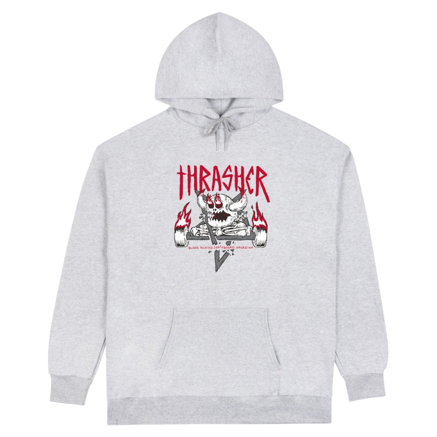 THRASHER X TOY MACHINE MONSTER GRAM HOODY ASH GREY