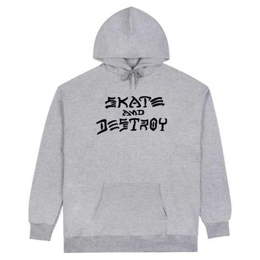 THRASHER SKATE AND DESTROY HOODIE GREY