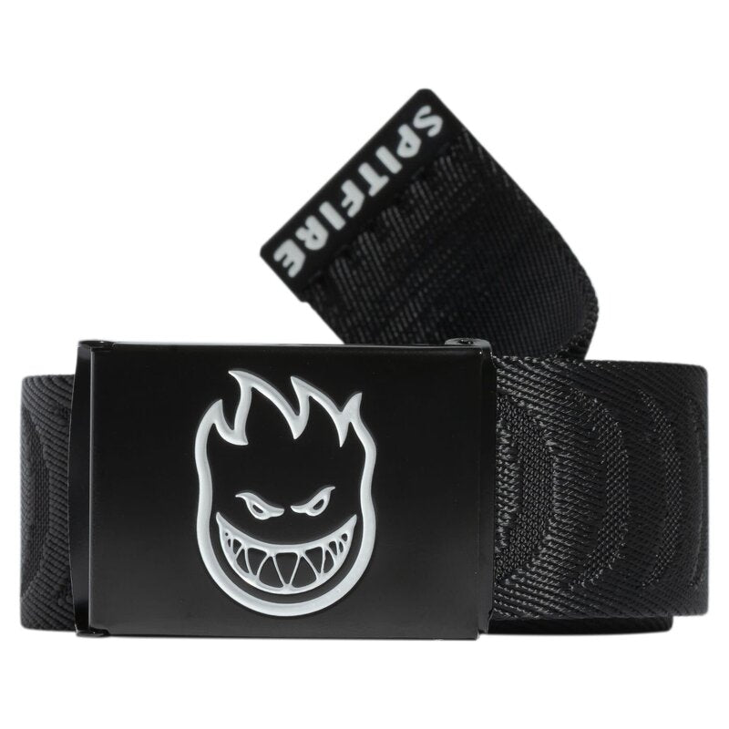 SPITFIRE BIGHEAD CRESCENT JACQUARD WEB BELT BLACK WHITE