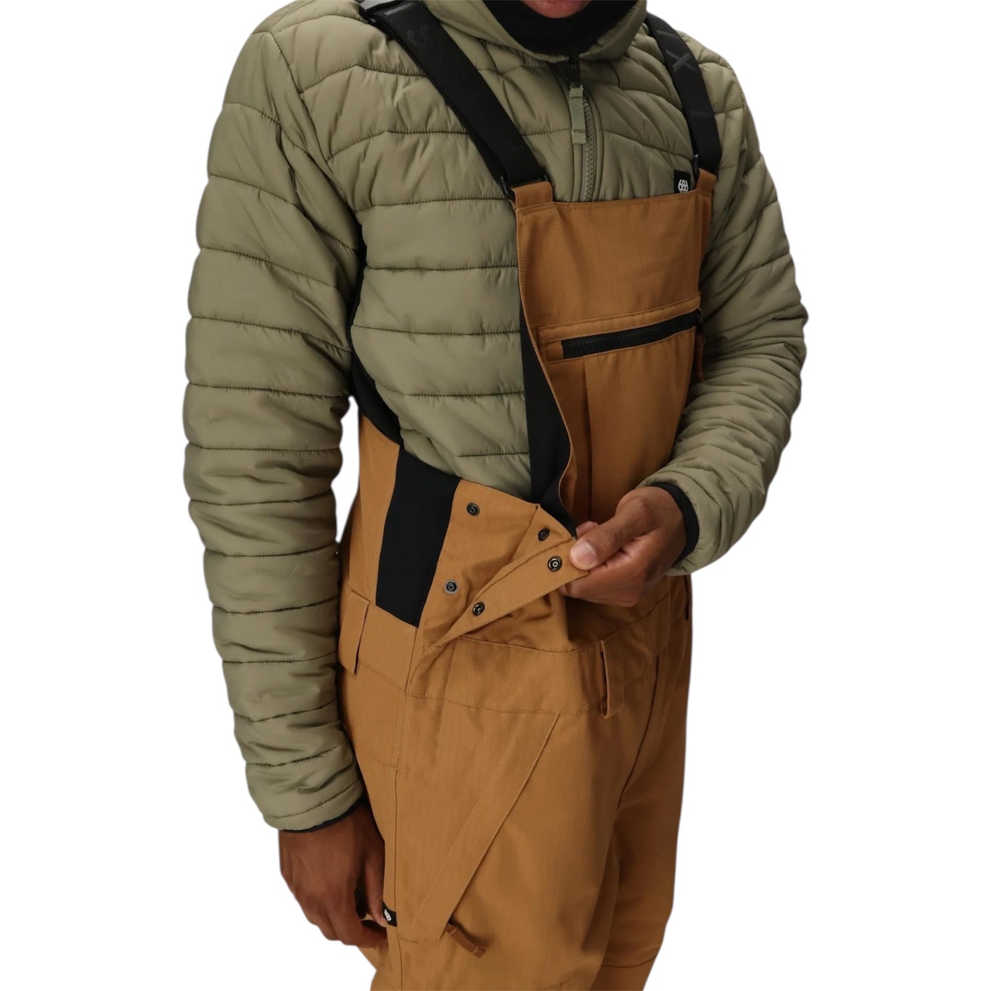 686 MENS HOT LAP INSULATED BIB CARAMEL RIPSTOP 2026