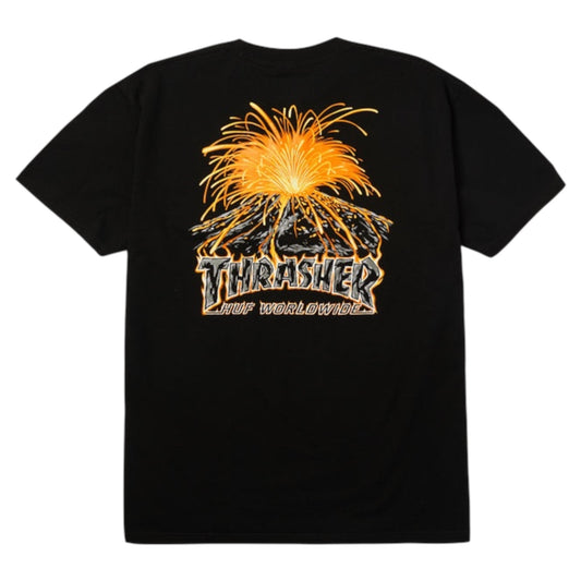 HUF X THRASHER MELTDOWN TEE BLACK