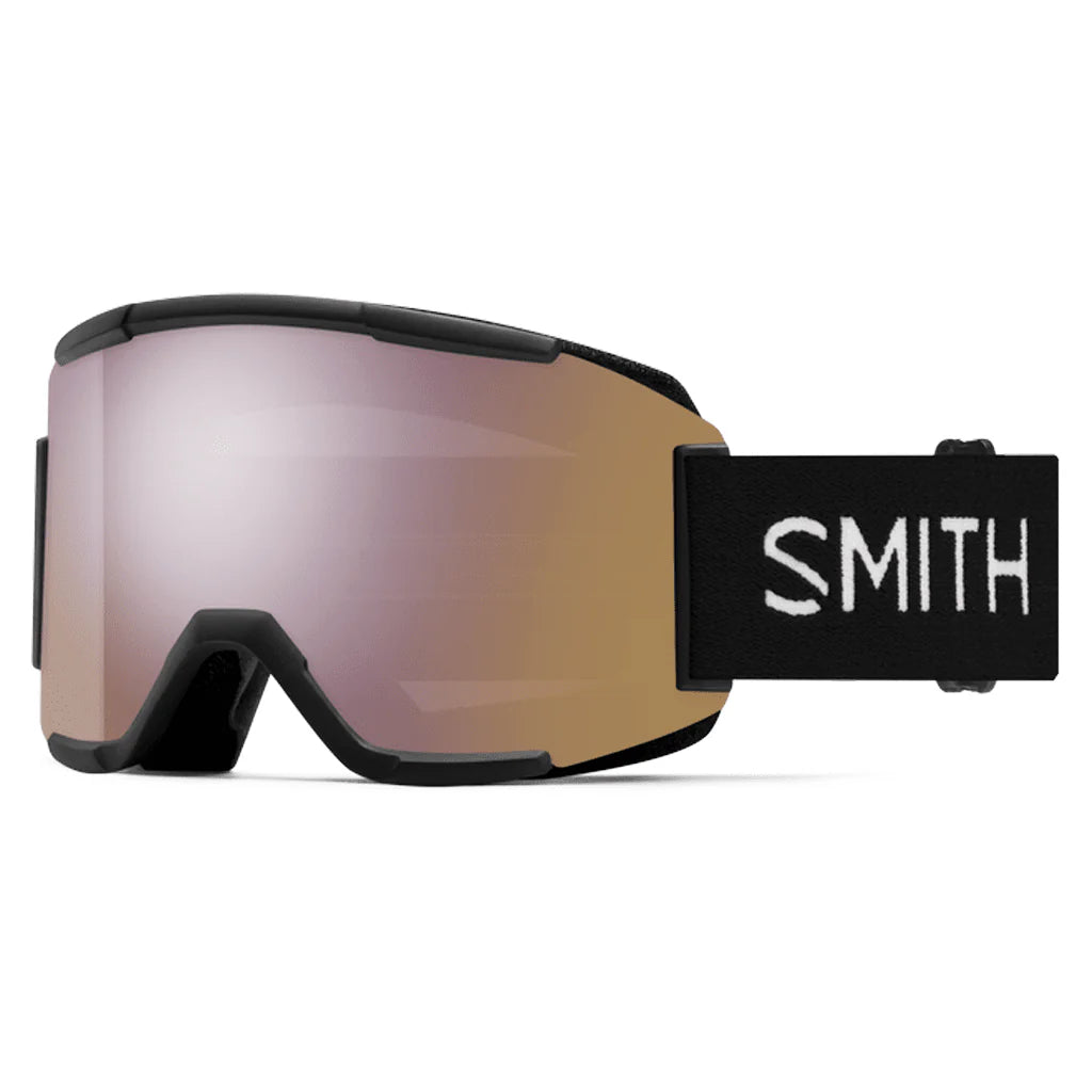 SMITH SQUAD BLACK GOGGLES CHROMAPOP EVERYDAY ROSE GOLD MIRROR/CLEAR