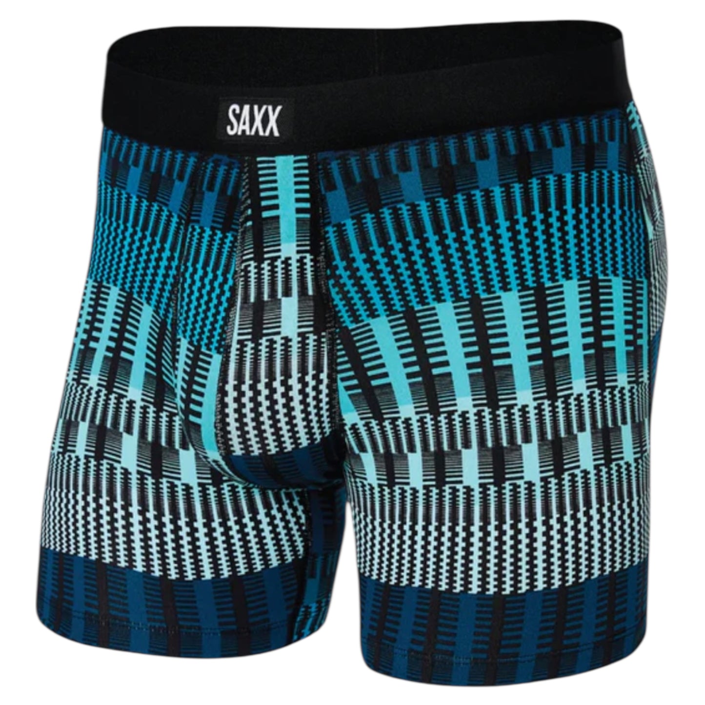 SAXX DAYTRIPPER COMFORT STRETCH BOXER BRIEF FLY FREQUENCY STRIPE TEAL