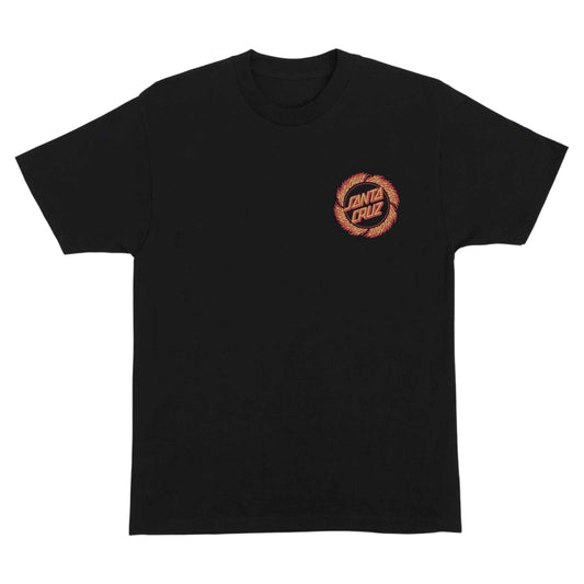 SANTA CRUZ FLAME RINGED DOT TEE BLACK