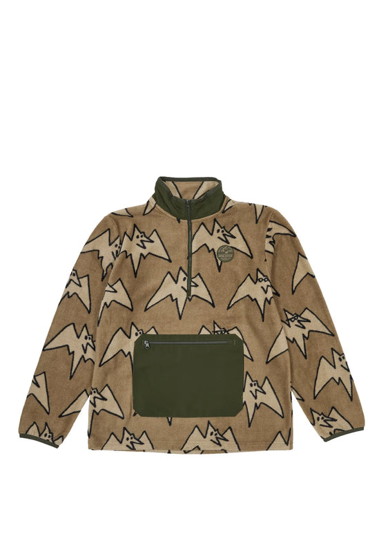 AIRBLASTER FLEECE HALF ZIP TAN BIG TERRY