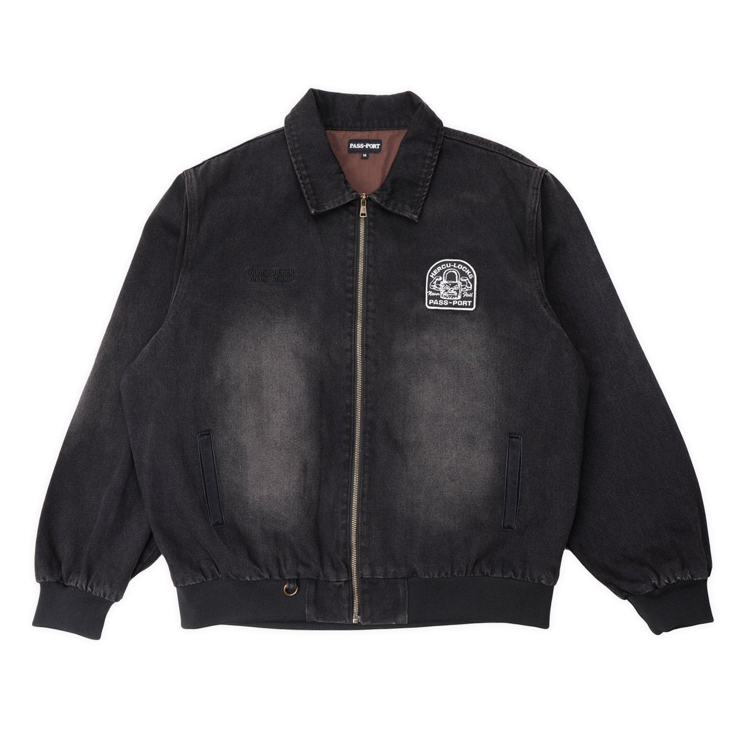 PASSPORT HERCU-LOCKS RECYCLED DENIM FREIGHT JACKET WASHED BLACK