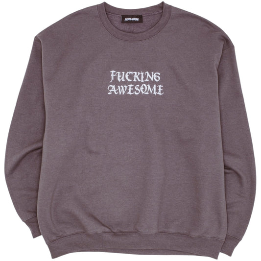 FUCKING AWESOME BRUNCH BE CANCELED EMBROIDERED CREWNECK GREY HEATHER