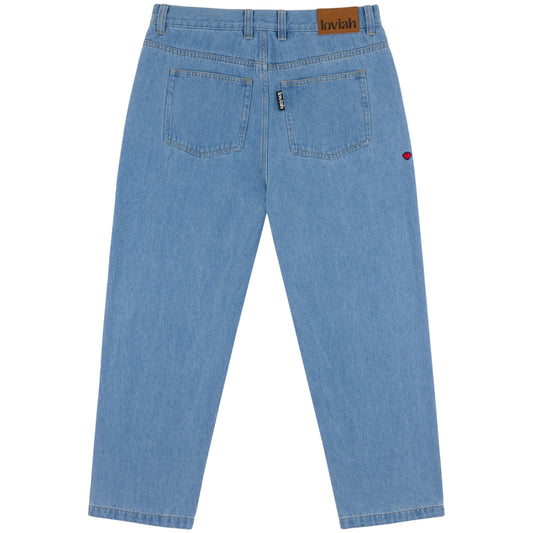 LOVIAH OG BAGGY 5 POCKET DENIM PANTS INDIGO LIGHT WASH