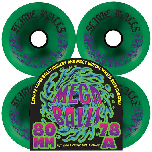 SLIME BALLS WHEELS MEGA WHEELS METALLIC GREEN 78a 80mm