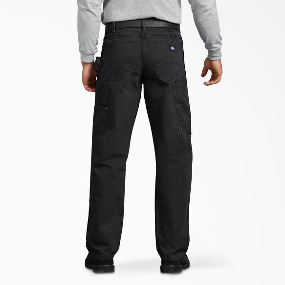 DICKIES RELAXED FIT SANDED DUCK CARPENTER JEAN RINSED BLACK