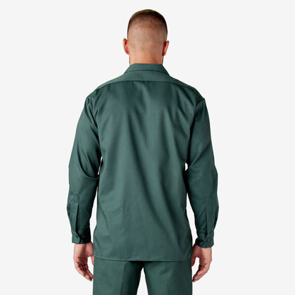 CHEMISE DE TRAVAIL EN SERGÉ À MANCHES LONGUES DICKIES VERT CHASSEUR