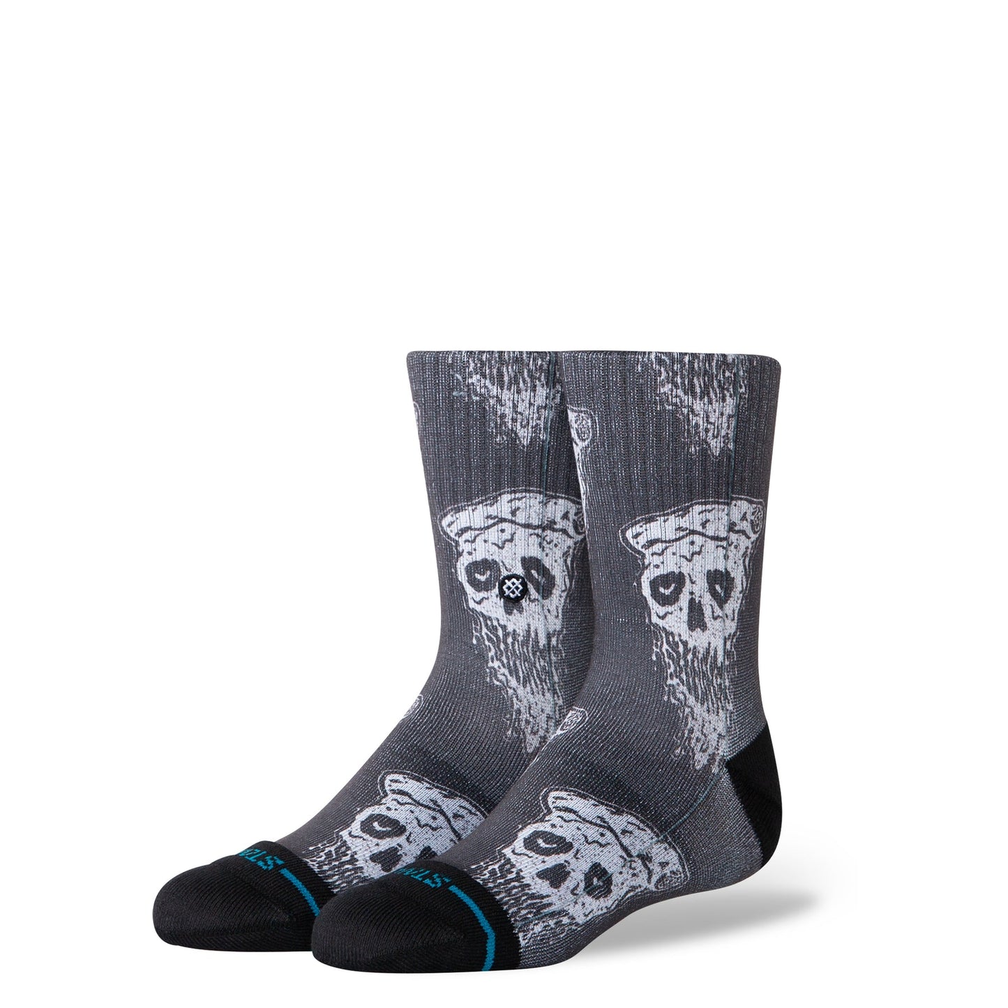 STANCE KIDS PIZZA FACE CREW SOCKS WHITE/BLACK