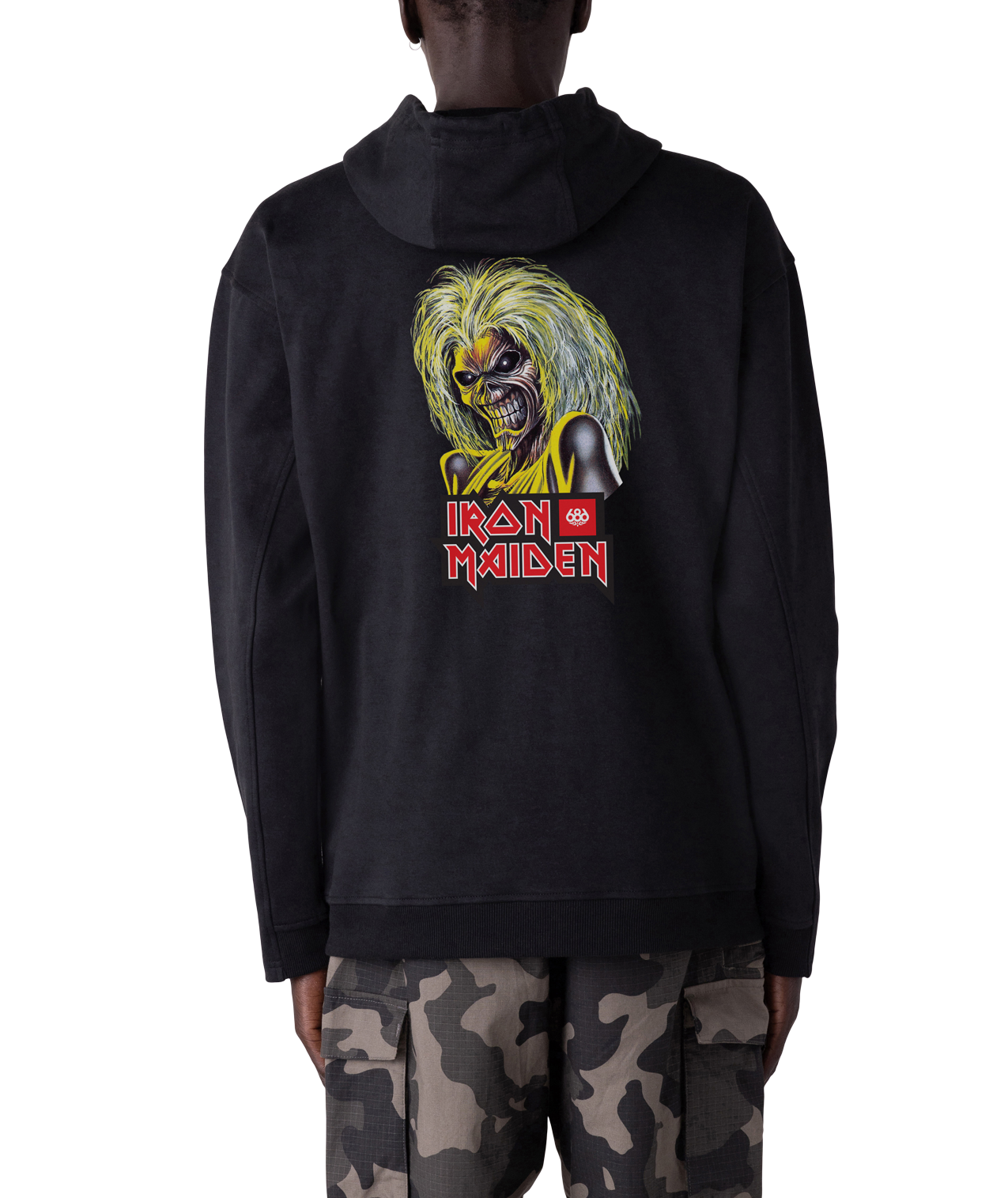 686 EVERYWHERE PERFORMANCE DOUBLE KNIT HOODIE IRON MAIDEN EDDIES BLACK 2025