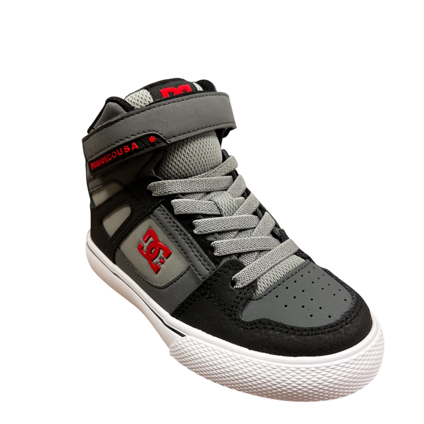 DC PURE HI TOP EV GREY/BLACK/RED