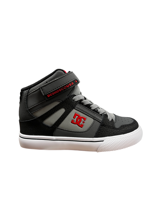 DC PURE HI TOP EV GREY/BLACK/RED
