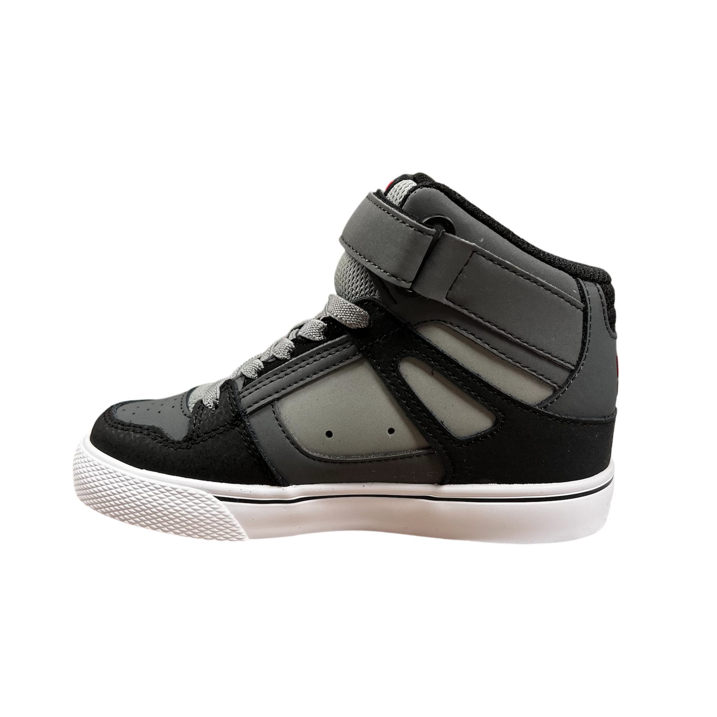 DC PURE HI TOP EV GREY/BLACK/RED