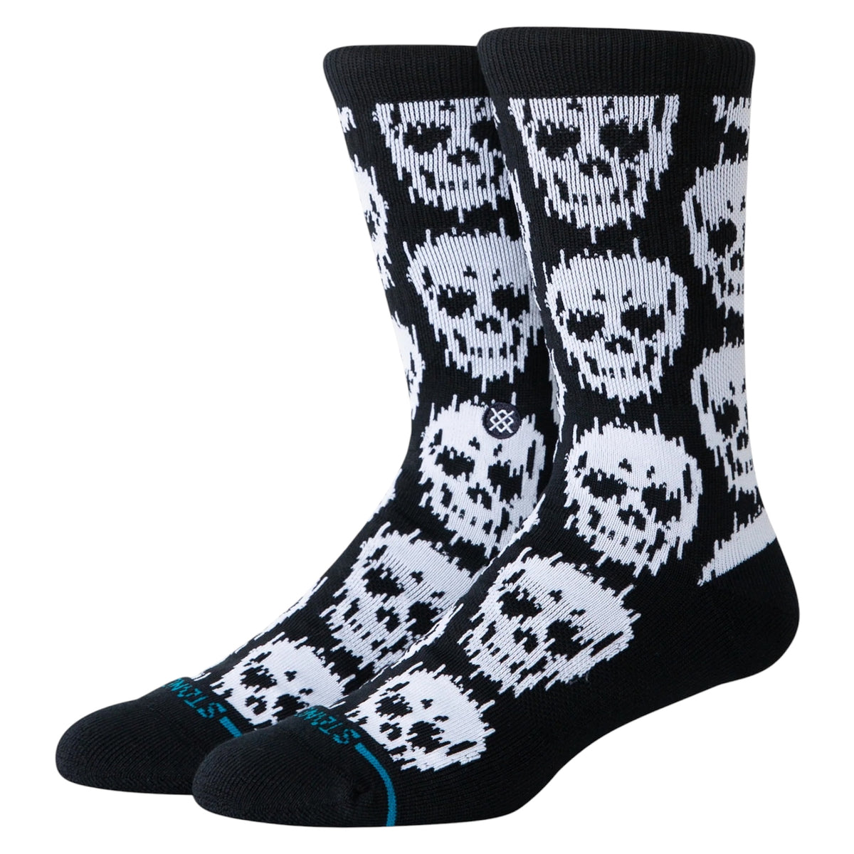 STANCE STATIC SKULL CREW SOCK BLACK