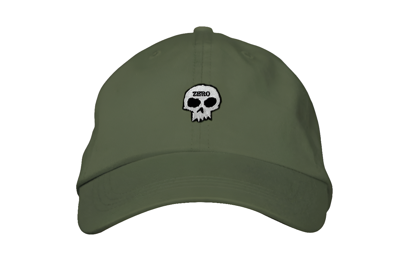 ZERO SINGLE SKULL DAD HAT MILITARY GREEN