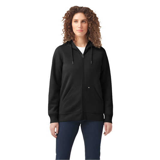 DICKIES WOMENS HEAVYWEIGHT FULL ZIP HOODIE BLACK