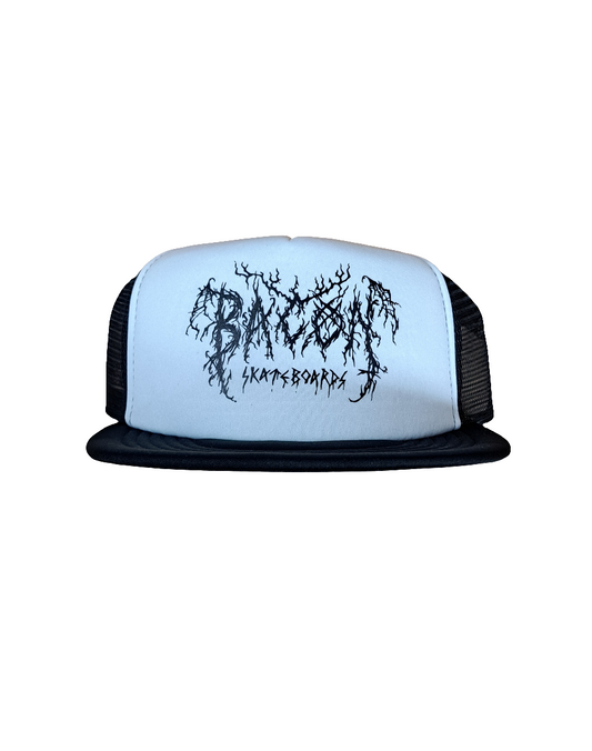 BACON SKATEBOARDS METAL TRUCKER HAT