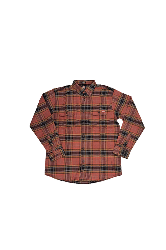 DICKIES FLEX FLANNEL RED BROWN BLACK