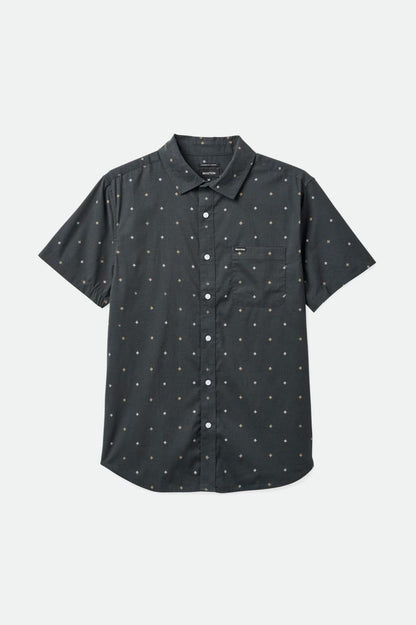 BRIXTON CHARTER PRINT SS WVN WASHED NOIR PYRAMIDE