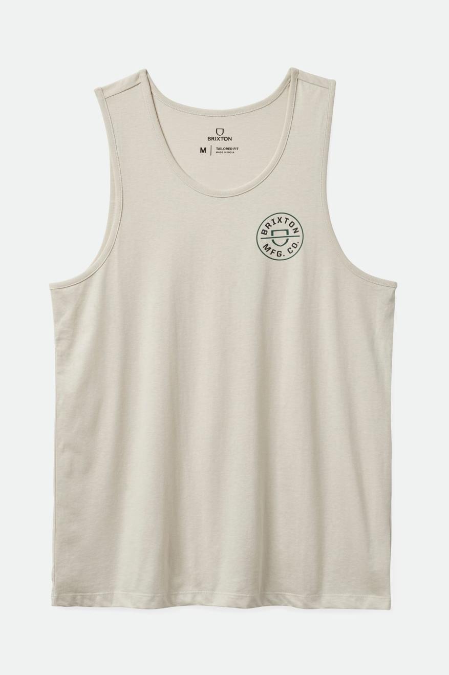 BRIXTON CREST TANK TOP BEIGE/TREKKING GREEN/BLACK