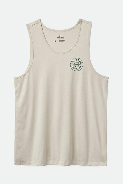 BRIXTON CREST TANK TOP BEIGE/TREKKING GREEN/BLACK