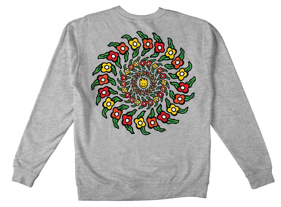 SPITFIRE GONZ FLOWER SWIRL CREWNECK HEATHER GREY