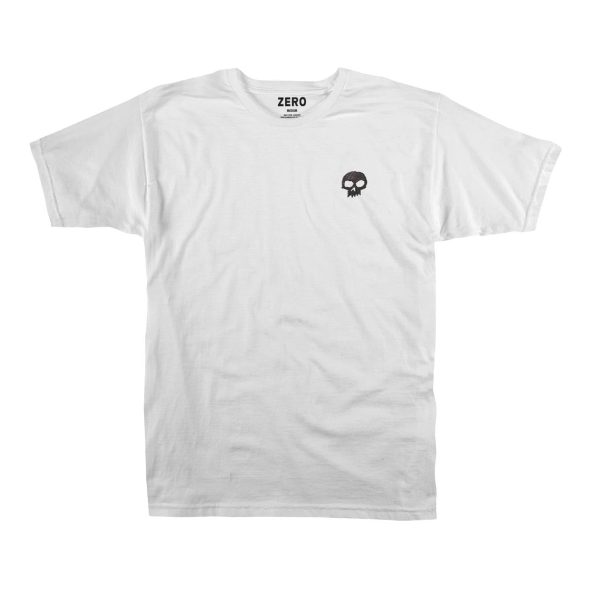 ZERO EMBROIDERED SKULL TEE WHITE