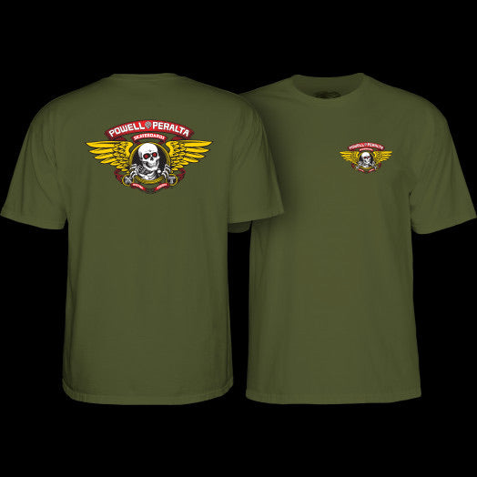 T-shirt SS vert militaire POWELL PERALTA WINGED RIPPER