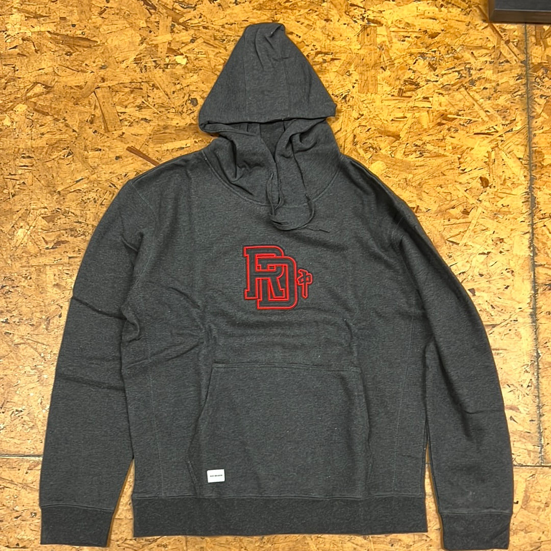 RDS TWILL MONOGRAM HOODIE CHARCOAL/RED