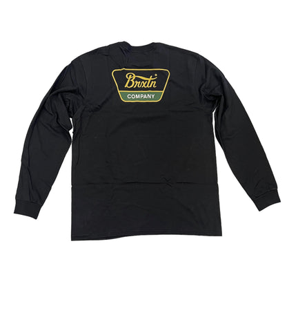 BRIXTON LINWOOD LONGSLEEVE BLACK/ANTELOPE/PINE NEEDLE