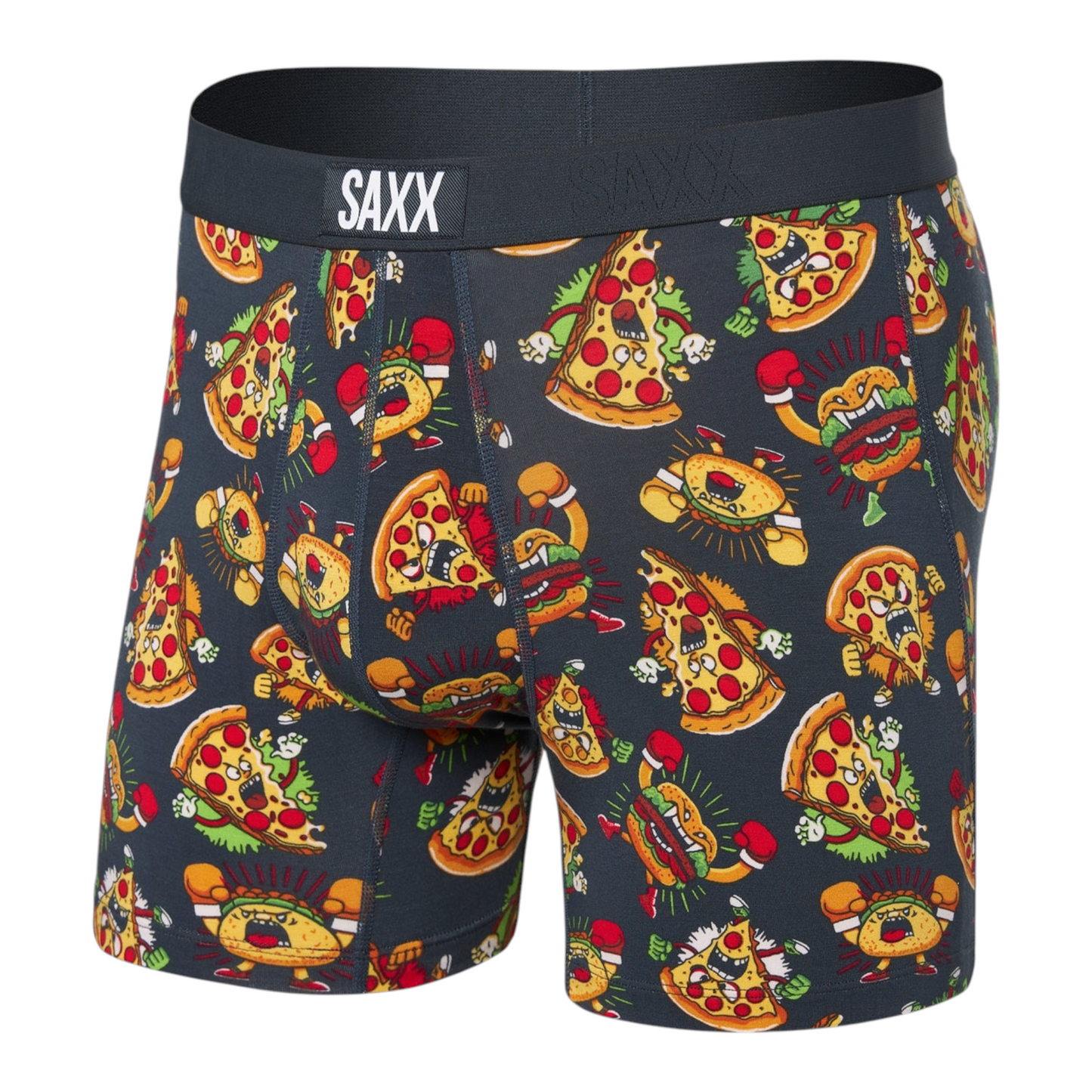 SAXX VIBE SUPER SOFT BOXER BRIEF FOOD FIGHT INDIA INK